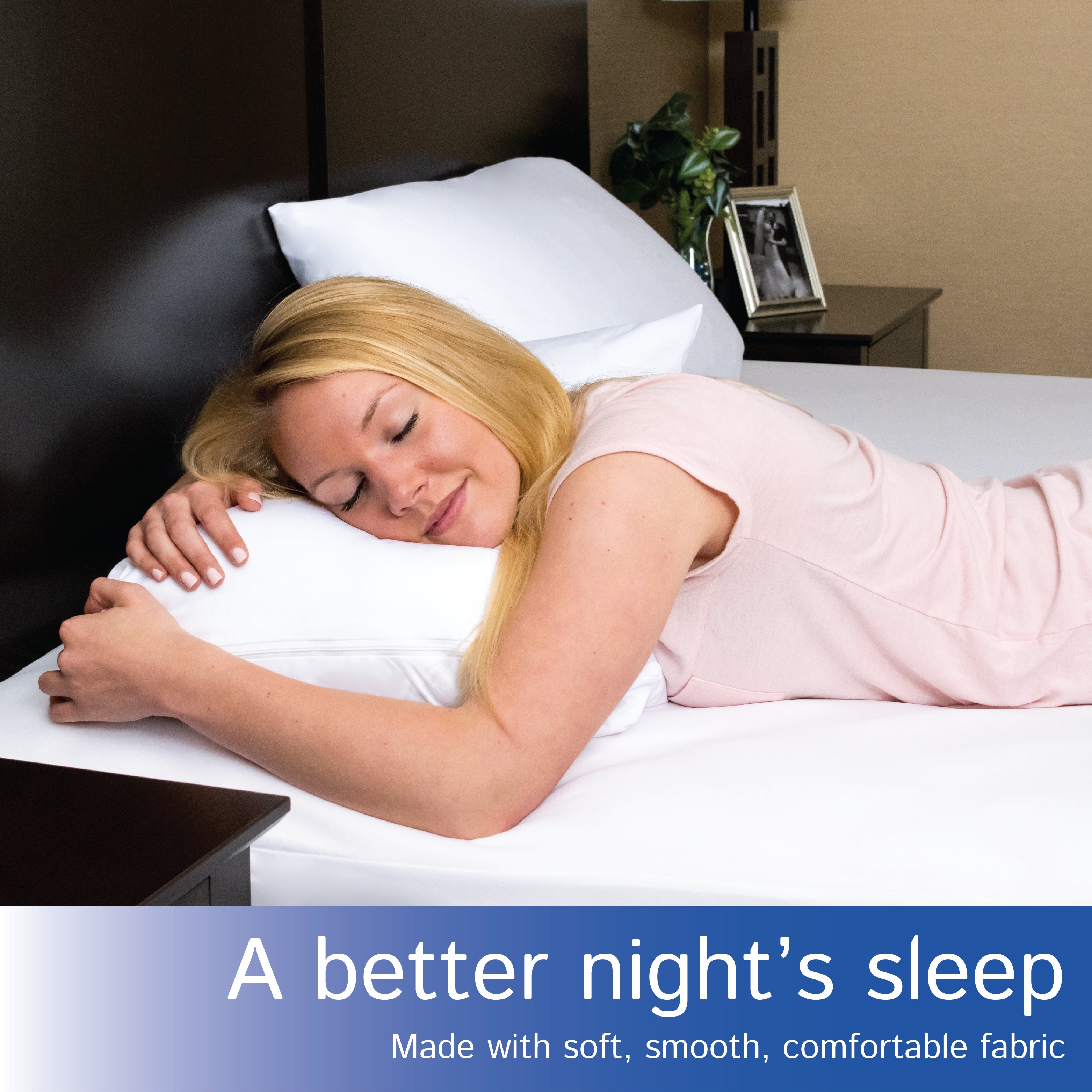 True Comfort Quilted Waterproof Pillow Protector – Pack Of 2 Zippered Covers, White Microfiber, OEKO-TEX