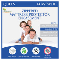 Zippered Mattress Protector - Bedbug proof Waterproof Encasement (11"-16" Depth)