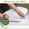 Bamboo Pillow Protector - Waterproof Hypoallergenic Dust Proof Zippered Encasement