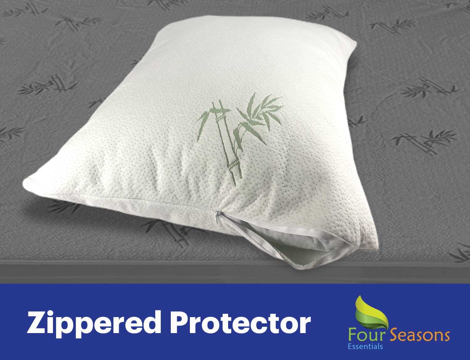 Bamboo Pillow Protector - Waterproof Hypoallergenic Dust Proof