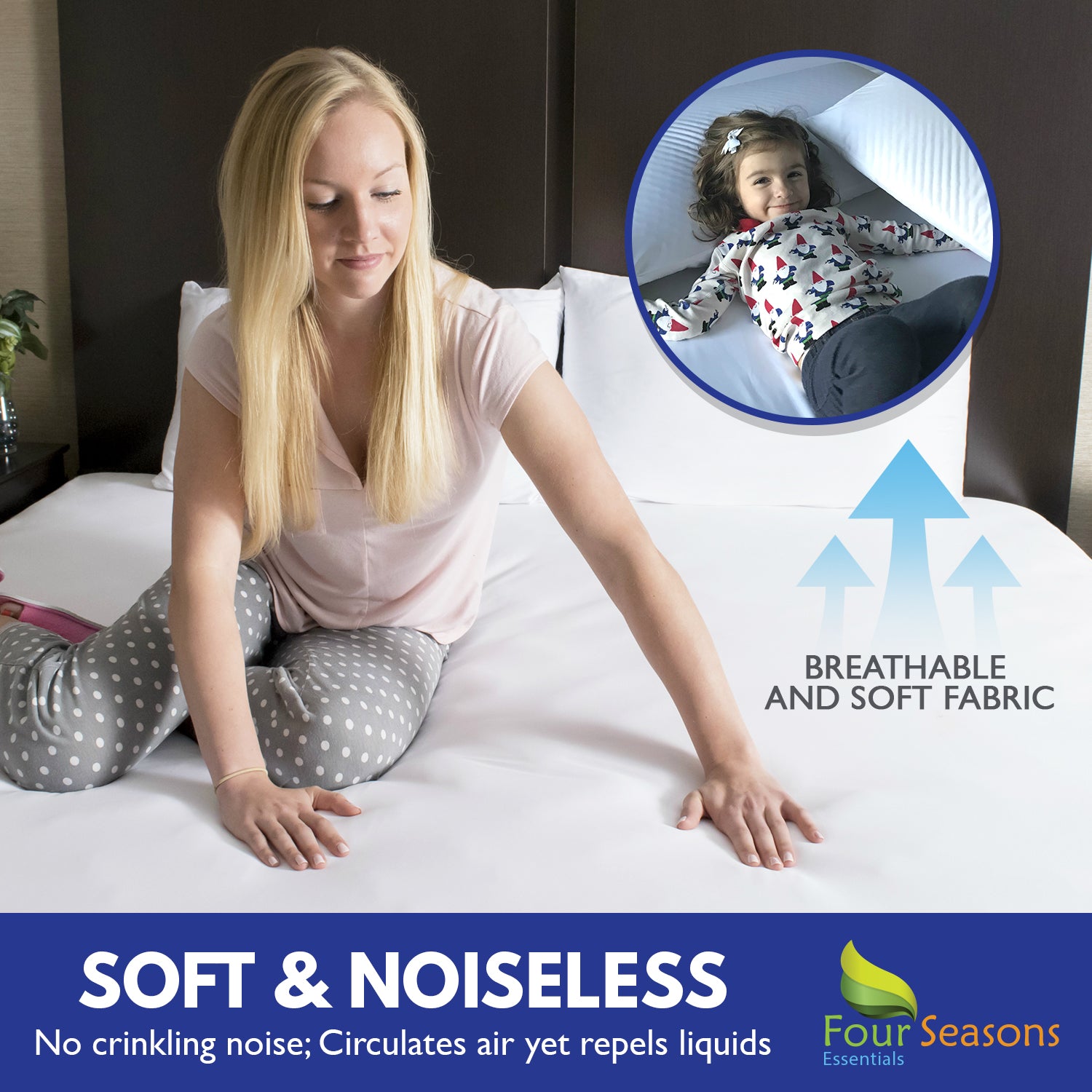 Mattress or Box Spring Protector (8"-11" Depth) - Zippered Waterproof | Four Seasons Essentials