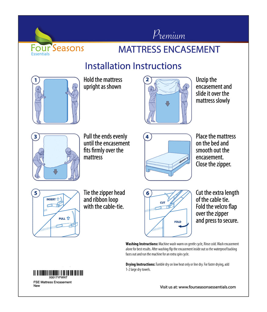 Hastings Home 442532ZMH Zippered Mattress Protector, Bed